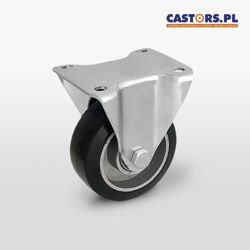 Koło do wózka stałe TPM-ALGE 125K z kołem gumowym piasta aluminium. Nośność 220 kg / 125mm/ kulkowe