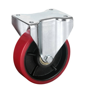 Koło transportowe fi 160 kółko stałe do dużych obciążeń CASTTPM-BZPU 160K 500kg  mocne koło żeliwno-poliuretanowe OUTLET KOŁA PRZEMYSŁOWE