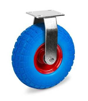 Zestaw kołowy skrętny CTPSW-CSGTK 260K z bezdętkową oponą poliuretanową ze stalową piastą malowaną. Nośność 100kg / 260mm/ kulkowe