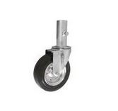 Kółko do rusztowań metalowo-gumowe 160mm z rurą 42mm w obudowie skrętnej CAST-ZAB-ZR42NW