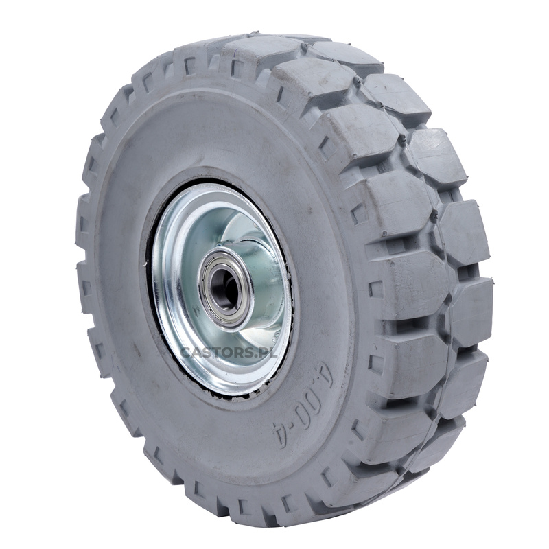 Kółko do pługa zamiatarki metalowo-gumowe SRH-300/25-400-4 Podwójne łożyska. Nośność 550 kg / 300mm/ kulkowe