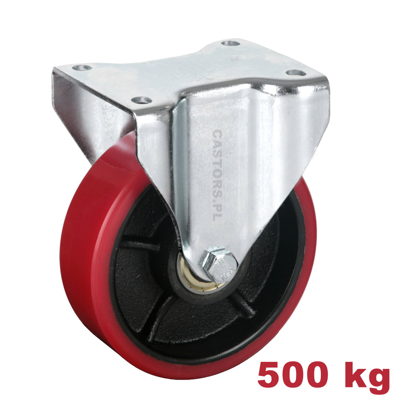Koło transportowe fi 200 kółko stałe do dużych obciążeń CASTTPM-BZPU 200K 500kg mocne koło żeliwno-poliuretanowe OUTLET KOŁA PRZEMYSŁOWE