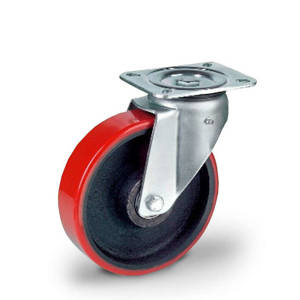 Kółka transportowe 1000kg obrotowe CASTKPW-ZPU 200K 200mm do dużych obciażeń mocne piasta żeliwna oponka PU skrętne
