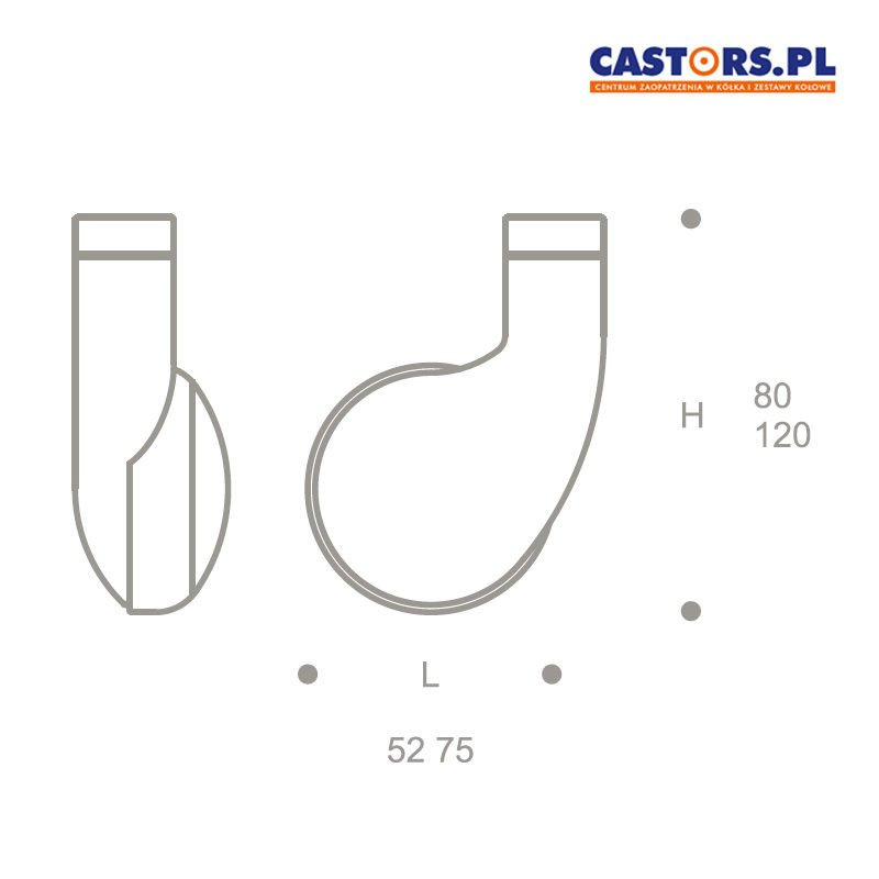 Kółko skrętne BLITZ 80/120 Nylon/włókno szklane/niebrudząca guma/ABS Nośność 50kg RÓŻNE KOLORY