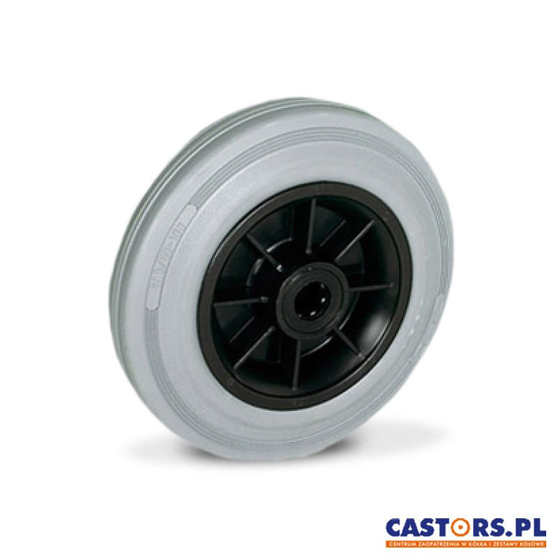 Koło PG 125/15W-SG / rozmiar 125 mm / piasta polipropylen / gumowa opona / wałeczkowe / 130 kg