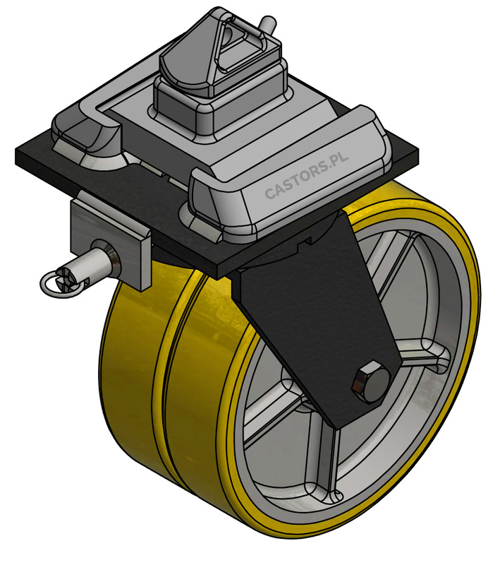 Koło do kontenera morskiego Podwójne koło transportowe 4500 kg 250mm KONT-WIEZPU 250K-HC-BK do dużych obciążeń