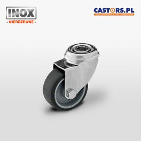 Kółko do myjki T-Rack Mosmatic 50 mm - NIERDZEWNE CAST-MX050TPAHS INOX z gumą szarą termoplatyczną piasta polipropylen 40 kg