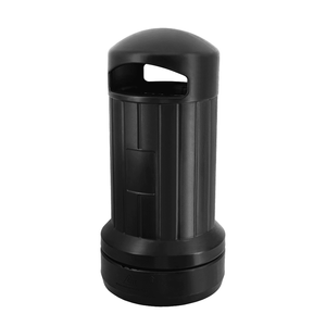Kosz na śmieci uliczny zewnętrzny TWIST 70L - CZARNY - mocny kosz parkowy uliczny