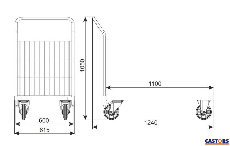 Wózek transportowy Paleta P2-1100x600