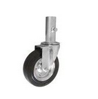 Kółko do rusztowania z rurą w obudowie skrętnej. CAST-ZAB-ZR22 125mm