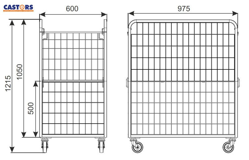 ROLLKONTENER SIATKOWY WÓZEK SIATKOWY KONTENER NA KARTONY 600X1000 H1200