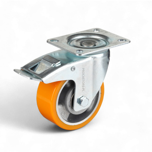 Kółko do wózka transportowego fi 100 mm 200 kg obrotowe z hamulcem do dużych obciążeń LO-SBM-ALPU 100K-HC