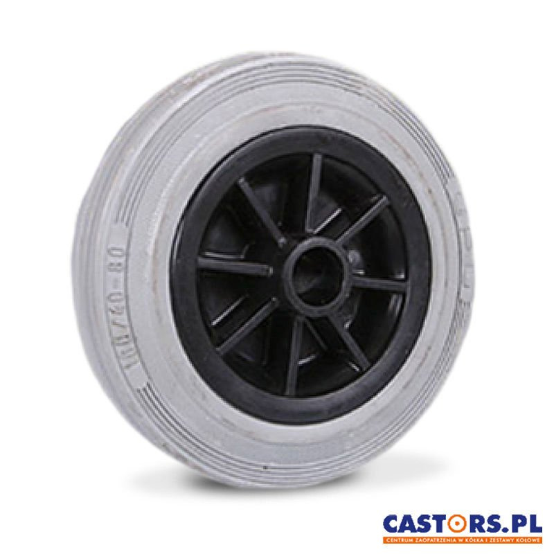Koło PG 200/20S-SG / rozmiar 200 mm / piasta polipropylen / gumowa opona / ślizgowe / 230 kg