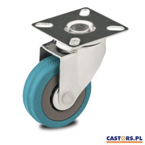 Zestaw kołowy skrętny CKPA-PG 75S piasta polipropylenowa / gumowa opona / łożysko ślizgowe / nośność 45 kg