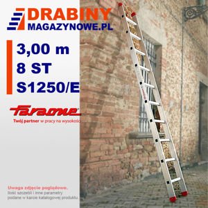 DRABINA ALUMINIOWA PRZYSTAWNA DRABMAG 150.1 TYP S1250/E - 8 stopni - max. wysokość 3,00 m