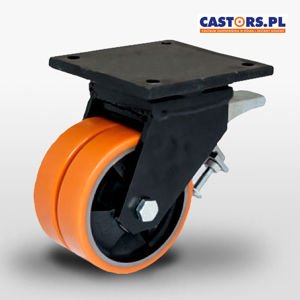 Podwójne koło transportowe z hamulcem 1000 kg 150 mm  KPWD-ZPU 150K-HC do dużych obciążeń