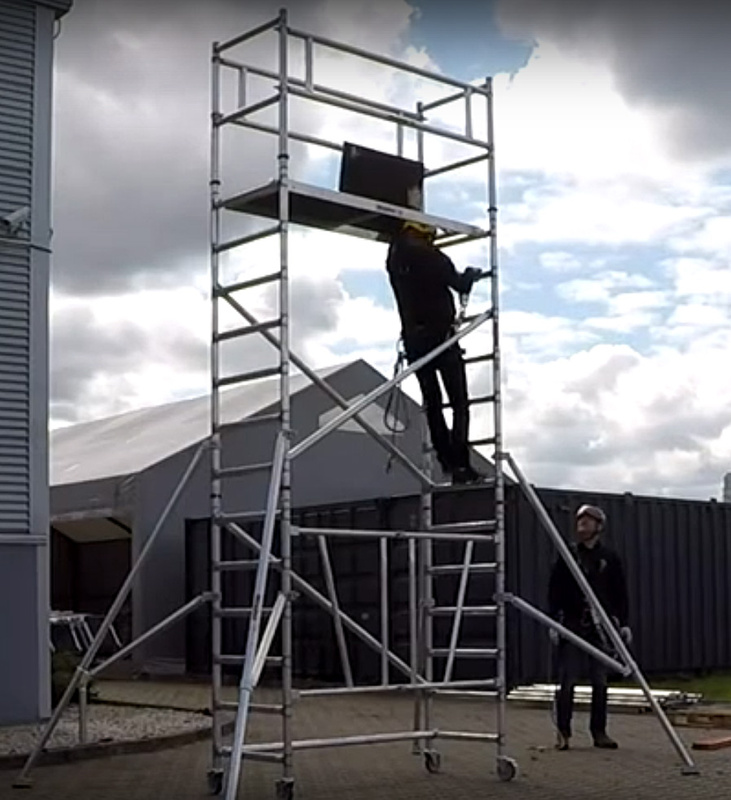 Rusztowanie jezdne FARAONE COMPACT XS AB z kółkami aluminiowe - 3,70m  WIEŻA CASTORS