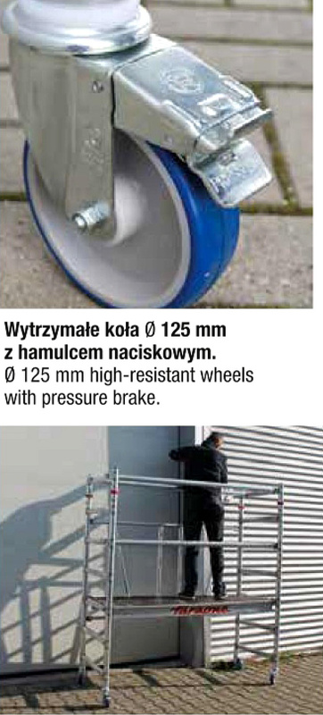 Rusztowanie jezdne FARAONE COMPACT XS ABC z kółkami aluminiowe - 5,70m WIEŻA CASTORS