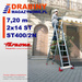 2-ELEMENTOWA DRABINA WIELOFUNKCYJNA DRABMAG MOD. 150.2 TYP ST400/2N - 14+14 stopni - max. wysokość 7,20 m