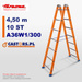 Drabina dielektryczna dwustronna CASTMAG W1 A36W1/300 - 10 szczebli - 4,50 m