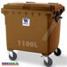 Pojemnik kontener na kółkach na odpady śmieci do segregowania 1100L  WEBER - BRĄZOWY