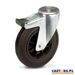 Zestaw kołowy skrętny z hamulcem, na otwór KJS-PG 200W-HC piasta polipropylen / gumowa opona / wałeczkowe / 230 kg